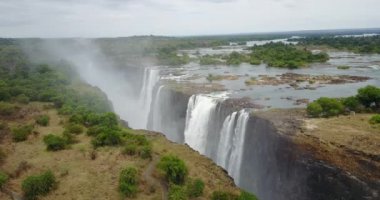 4K Hava Görüntüsü Victoria Şelalesi, Zimbabwe