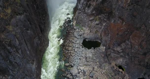 Aufnahmen Der Luftaufnahme Der Victoria Falls Simbabwe — Stockvideo