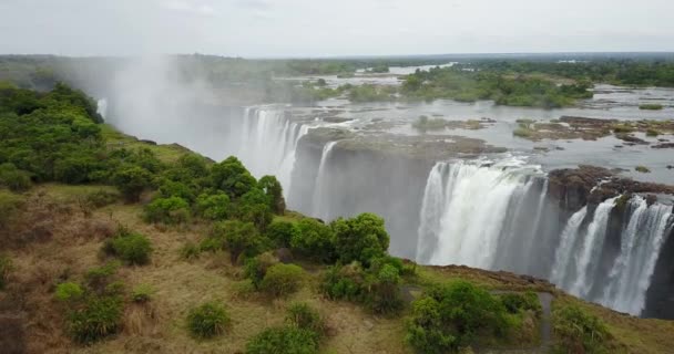 Nagranie Lotu Ptaka Wodospadu Victoria Zimbabwe — Wideo stockowe