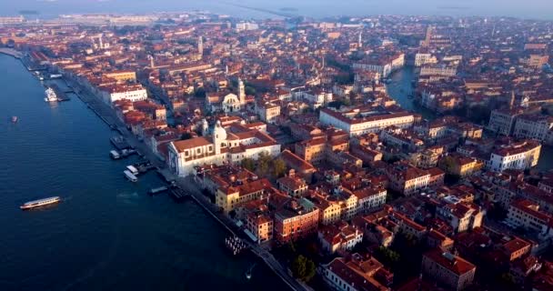Footage Sunrise View San Marco Square City Center Venice Italy — Stock Video