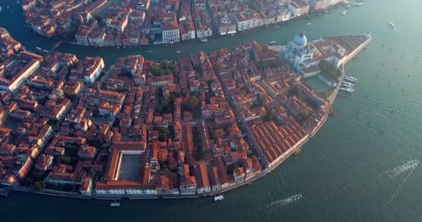 Filmagem Vista Nascer Sol Para Praça San Marco Centro Cidade — Vídeo de Stock