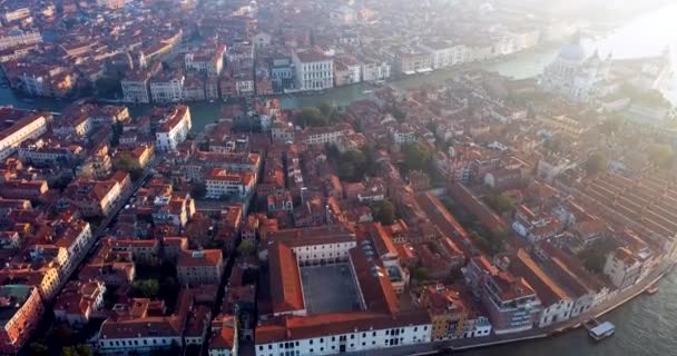 Filmagem Vista Nascer Sol Para Praça San Marco Centro Cidade — Vídeo de Stock