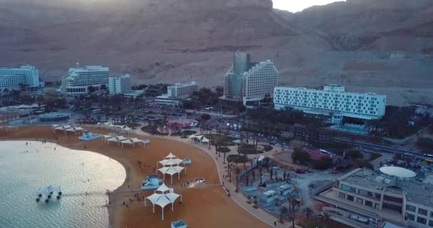 Ein Bokek Israel Januari 2020 Flygfoto Till Luxury Hotel Och — Stockvideo