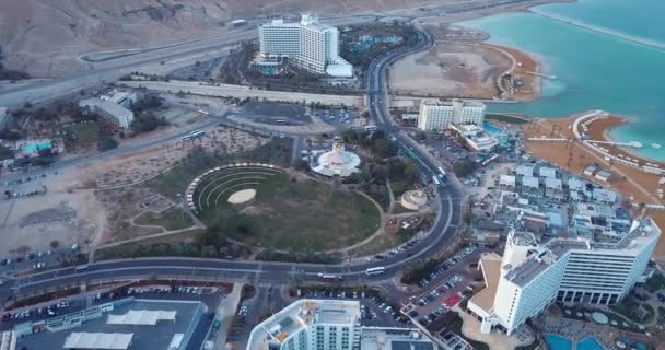 Ein Bokek Izrael Ledna 2020 Aerial View Luxury Hotel Dead — Stock video