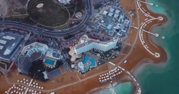 Ein Bokek Izrael Január 2020 Aerial View Luxury Hotel Dead — Stock videók