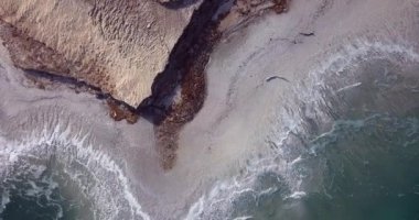 4K Hava Görüntüsü Ölü Deniz Tuzlu Sahil Hattı, İsrail