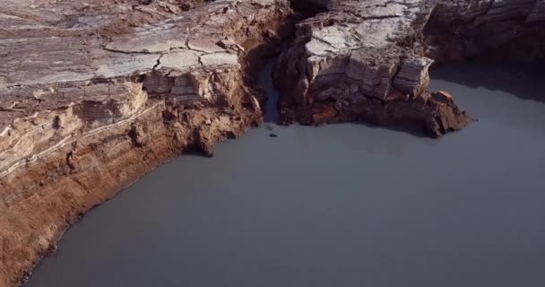 Vista Aérea Imágenes Costa Salada Del Mar Muerto Israel — Vídeo de stock