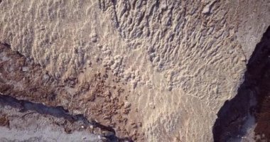 4K Hava Görüntüsü Ölü Deniz Tuzlu Sahil Hattı, İsrail