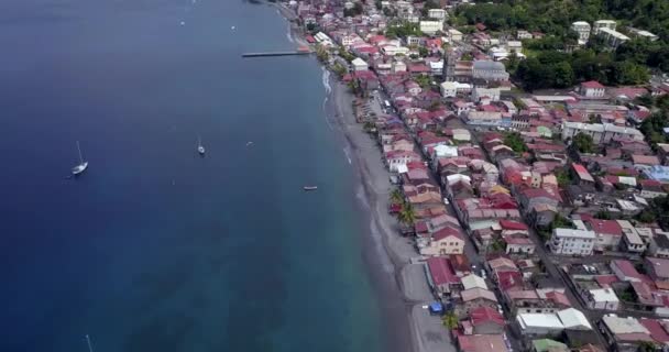 Filmagem Vista Aérea Litoral Saint Pierre Ilha Martinica — Vídeo de Stock