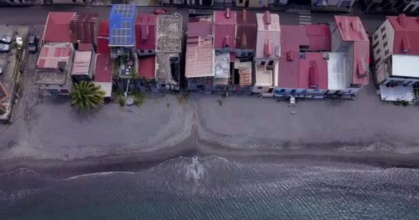 Footage Aerial View Saint Pierre Coastline Martinique Island — Stock Video