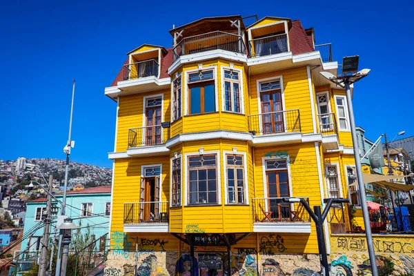 Valparaíso Chile Março 2020 Vista Vida Diária Para Edifícios Multi — Fotografia de Stock