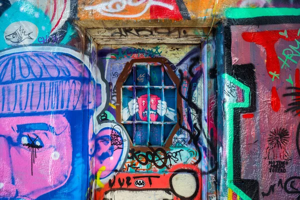 Valparaiso Chile March 2020 Multi Colored Buildings Bright Painting Street — Stock Photo, Image