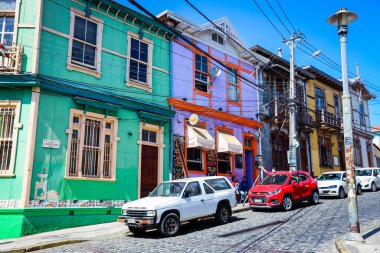 Valparaiso, Şili - 08 Mart 2020: Şili Sokaklarına Günlük Yaşam Görünümü