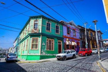 Valparaiso, Şili - 08 Mart 2020: Şili Sokaklarına Günlük Yaşam Görünümü