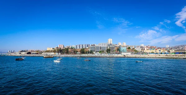 Laguna Nascosta Vista Sulle Palme Persone Sabbiose Rilassanti Valparaiso Cile — Foto Stock