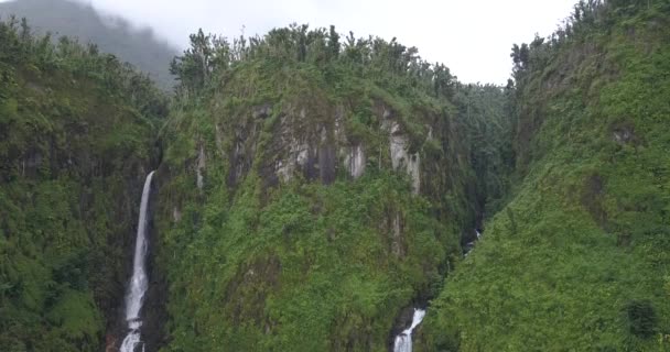 4K Images Aériennes des Cascades de Trafalgar à Dominique, Caraïbes 