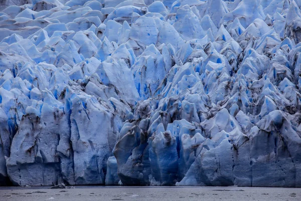 Närbild Utsikt Mot Den Grå Glaciären Södra Patagoniens Isfält Nära — Stockfoto