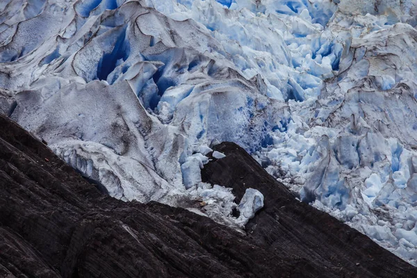 Närbild Utsikt Mot Den Grå Glaciären Södra Patagoniens Isfält Nära — Stockfoto