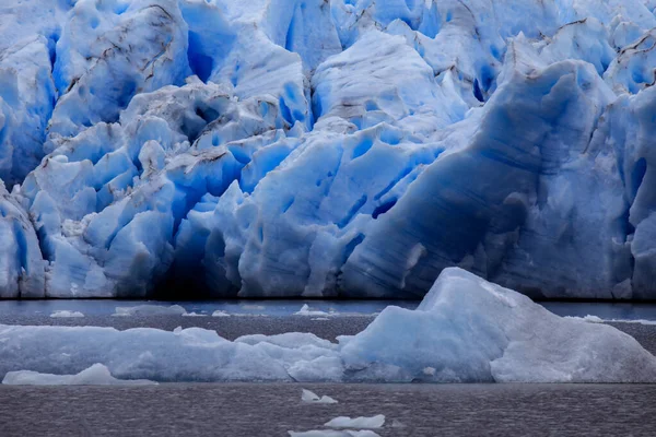 Fermer Vue Sur Glacier Grey Champ Glace Patagonie Méridionale Près — Photo