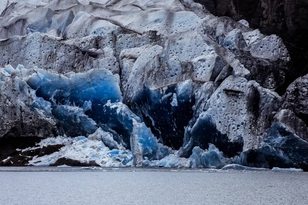 Tæt Den Grå Gletscher Den Sydlige Patagoniske Ismark Nær Cordillera - Stock-foto