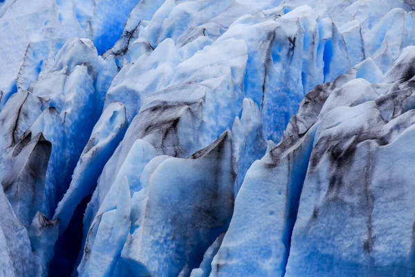 Närbild Utsikt Mot Den Grå Glaciären Södra Patagoniens Isfält Nära — Stockfoto