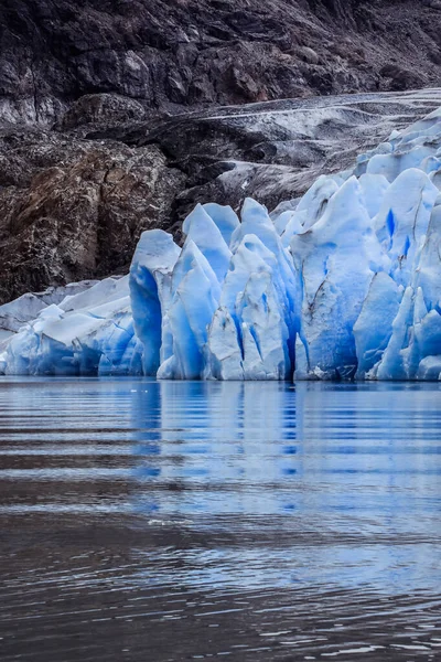 Закройте Вид Серое Ледяное Поле Южной Патагонии Недалеко Кордильи Дель — стоковое фото