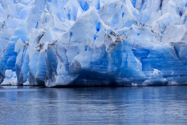 Närbild Utsikt Mot Den Grå Glaciären Södra Patagoniens Isfält Nära — Stockfoto