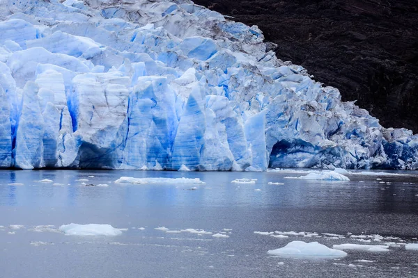 Close Pohled Šedý Ledovec Jižní Patagonské Ledové Pole Blízkosti Cordillera — Stock fotografie