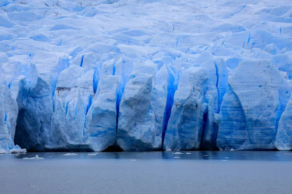 Närbild Utsikt Mot Den Grå Glaciären Södra Patagoniens Isfält Nära — Stockfoto