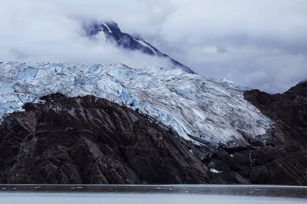Vista Cerca Glaciar Grey Campo Hielo Patagonia Sur Cerca Cordillera — Foto de Stock
