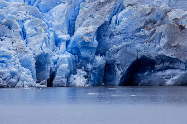 Närbild Utsikt Mot Den Grå Glaciären Södra Patagoniens Isfält Nära — Stockfoto