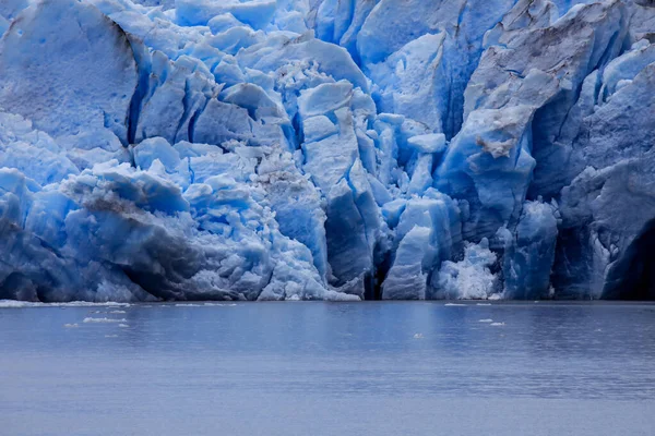 Närbild Utsikt Mot Den Grå Glaciären Södra Patagoniens Isfält Nära — Stockfoto