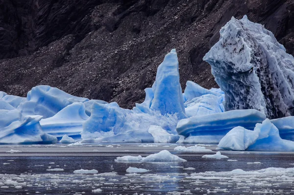 Плюс Льоду Озері Грей Поблизу Сірого Льодовика Південному Патагонському Льодовиковому — стокове фото