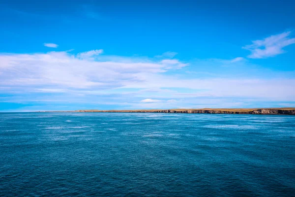 Breath Taking View Blue Water Ferry Boat Tierra Del Fuego — 스톡 사진