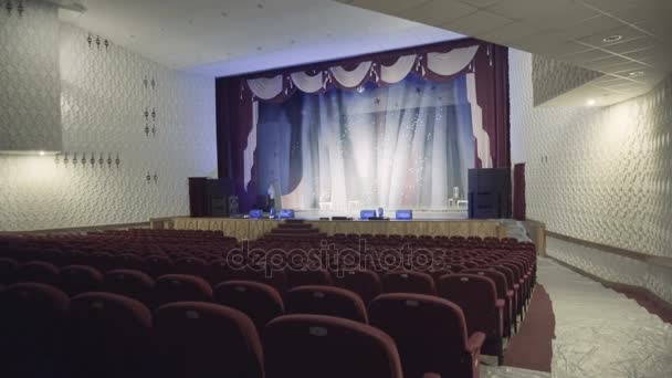 Salle de concert vide. Scènes de préparation avant le concert — Video