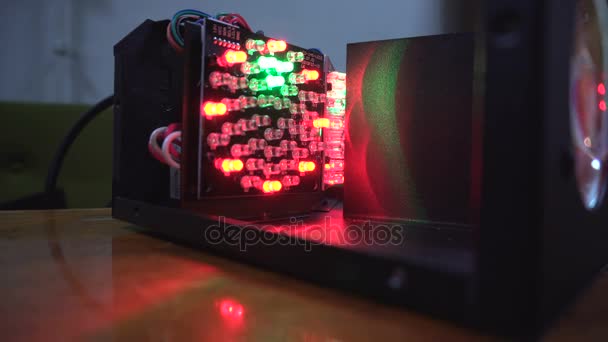 Deconstructed stage light device with LEDs and chips — Stock Video