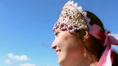 Pembe Kızlar suratla yay baş, yakın çekim