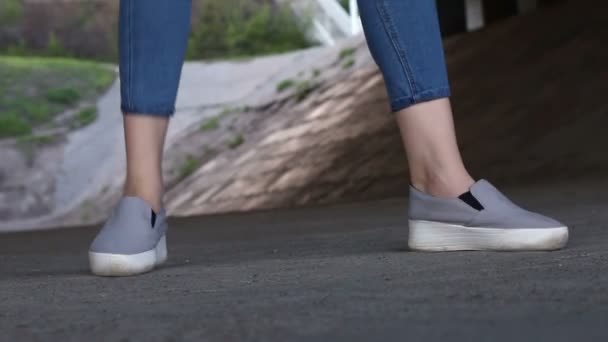 Two dancing female feet — Stock Video