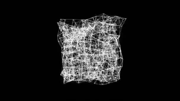 Witte kubus beweegt willekeurig veranderen van de structuur — Stockvideo
