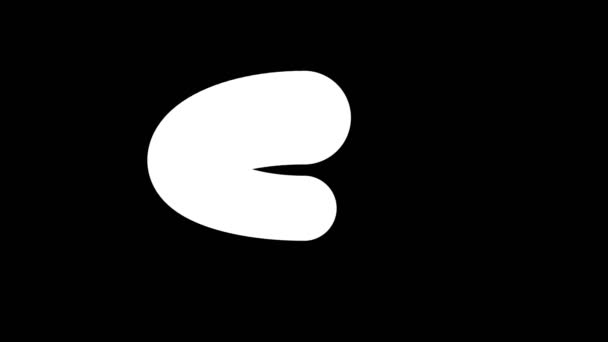 Animation of white half ring rotating on a dark black background. — Stockvideo