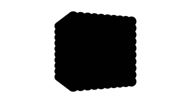 Large black cube rotates on a white background — ストック動画