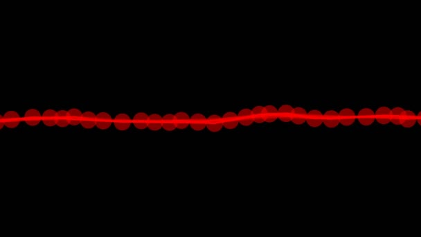 Single red line with dots crossing the screen. Animation of seamless loop. — Stock Video