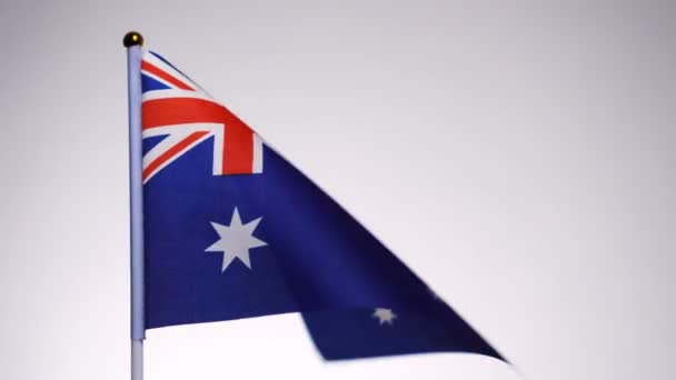 Гарний австралійський прапор, що махає вітром. — стокове відео