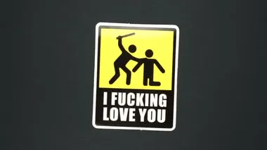 I FUCKING LOVE YOU warning sign word text