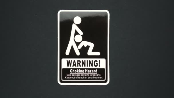 Choking hazard warning sign word text — Stock Video