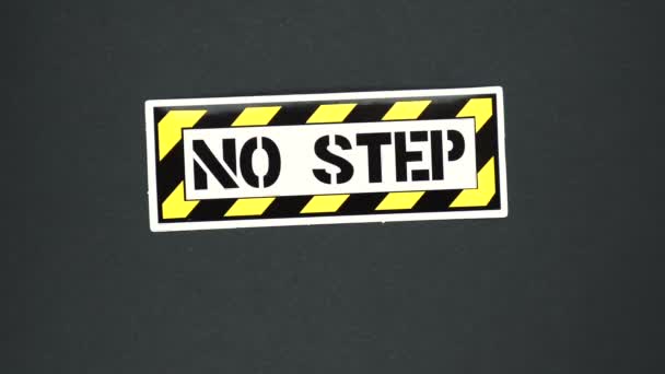 No STEP warning sign word text — ストック動画