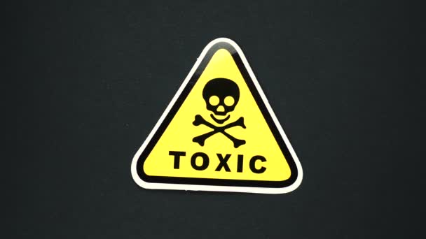 Toxic warning sign word text — Stock Video