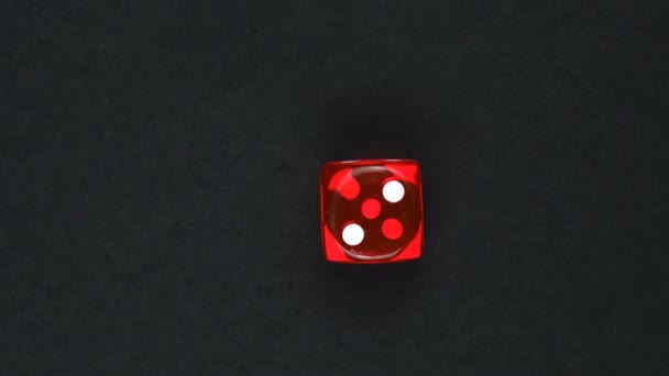 The playing dice are red and white — Stock Video