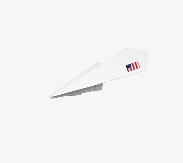 Plane made from paper with flag.