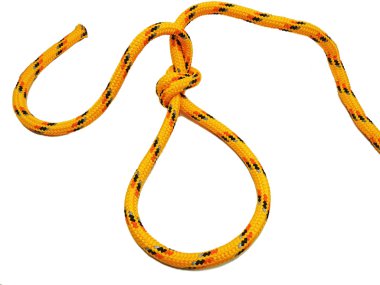 Sarı ip ile bazı düğümler.